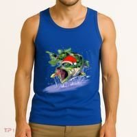 Largemouth Bass Fishing Merry Fishmas Gift Tank Top thumb 3