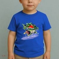 Largemouth Bass Fishing Merry Fishmas Gift Toddler T-Shirt thumb 2