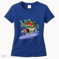 Largemouth Bass Fishing Merry Fishmas Gift Women's T-Shirt thumb 0