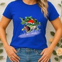 Largemouth Bass Fishing Merry Fishmas Gift Women's T-Shirt thumb 2