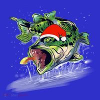 Largemouth Bass Fishing Merry Fishmas Gift Women's T-Shirt thumb 6
