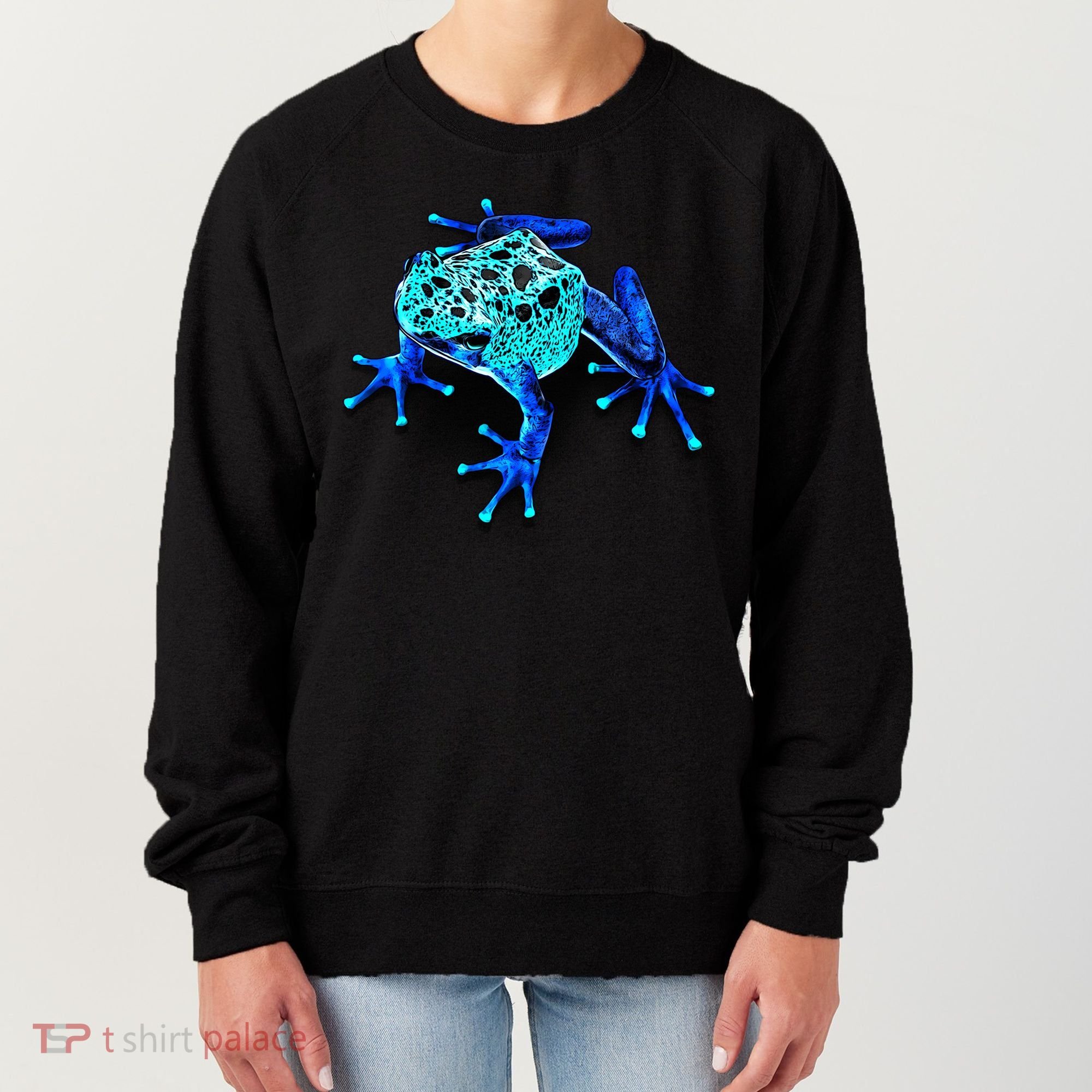 Little Blue Frog With Spots Women's Sweatshirt