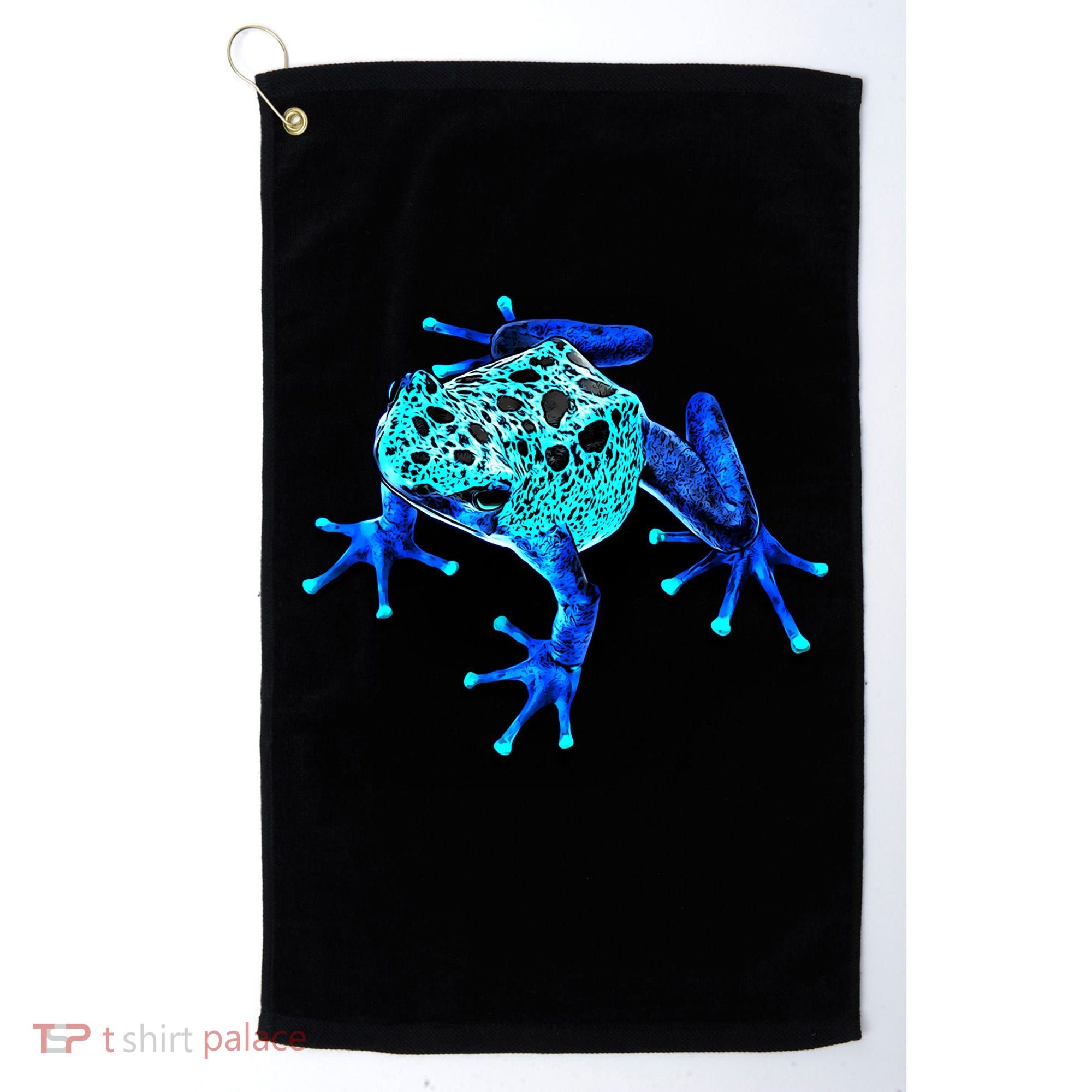 Little Blue Frog With Spots Golf Towel