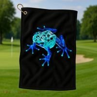 Little Blue Frog With Spots Golf Towel thumb 1