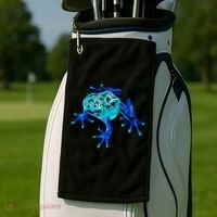 Little Blue Frog With Spots Golf Towel thumb 2