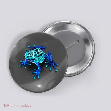 Little Blue Frog With Spots Button