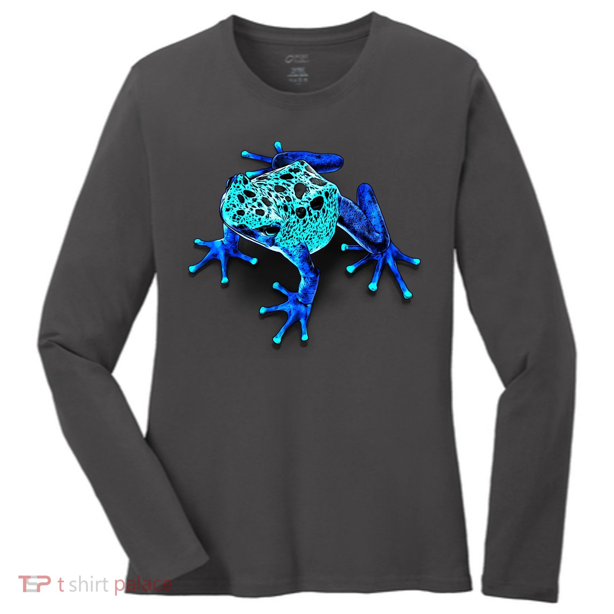 Little Blue Frog With Spots Women's Long Sleeve Shirt
