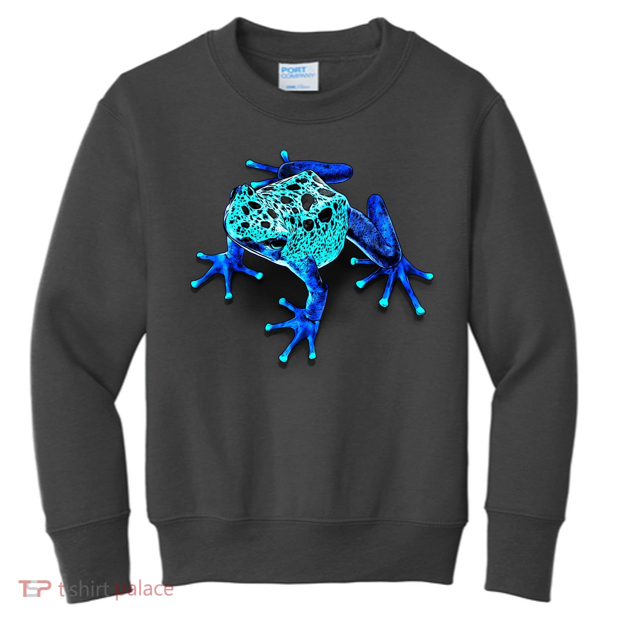 Little Blue Frog With Spots Kids Sweatshirt