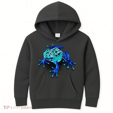 Little Blue Frog With Spots Kids Hoodie