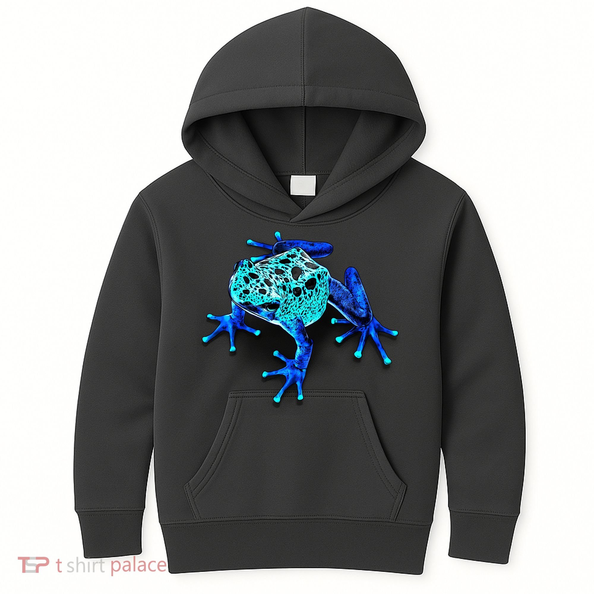 Little Blue Frog With Spots Kids Hoodie