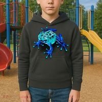Little Blue Frog With Spots Kids Hoodie thumb 2