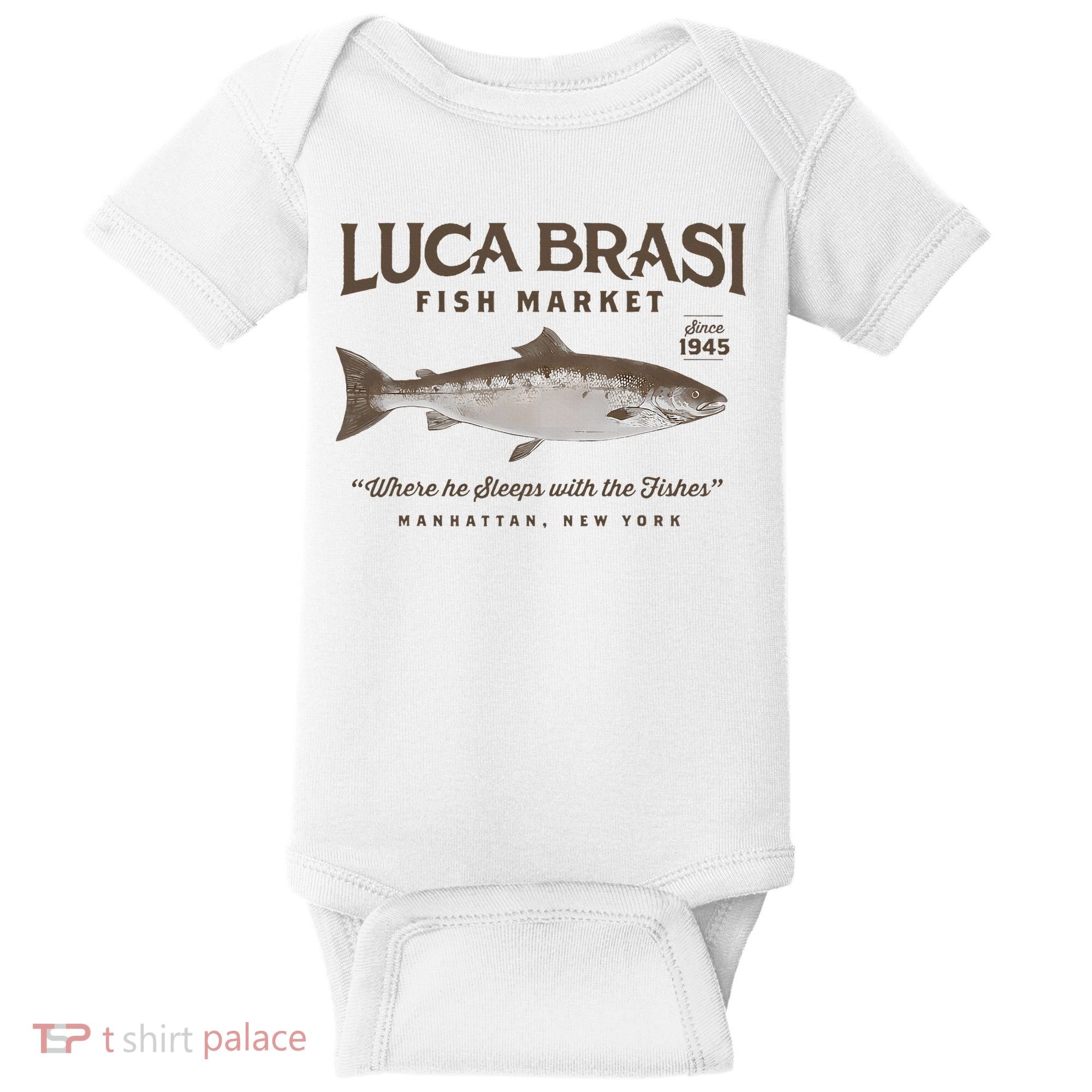 Luca Brasi Fish Market Est 1945 Fishing Baby Bodysuit