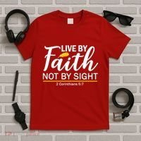 Live By Faith Not By Sight Bible Quote T-Shirt thumb 5