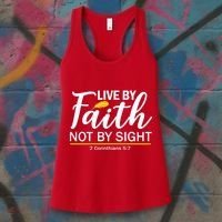 Live By Faith Not By Sight Bible Quote Women's Tank Top thumb 3
