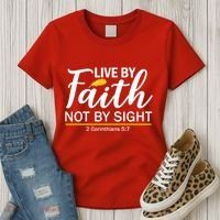 Live By Faith Not By Sight Bible Quote Women's T-Shirt thumb 3
