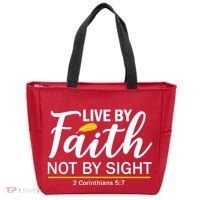 Live By Faith Not By Sight Bible Quote Tote Bag thumb 0
