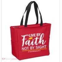 Live By Faith Not By Sight Bible Quote Tote Bag thumb 2