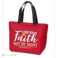 Live By Faith Not By Sight Bible Quote Tote Bag thumb 3
