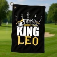 Leo Birthday Gifts King Leo Zodiac Golf Towel thumb 1