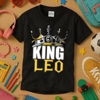 Leo Birthday Gifts King Leo Zodiac Kids T-Shirt thumb 3
