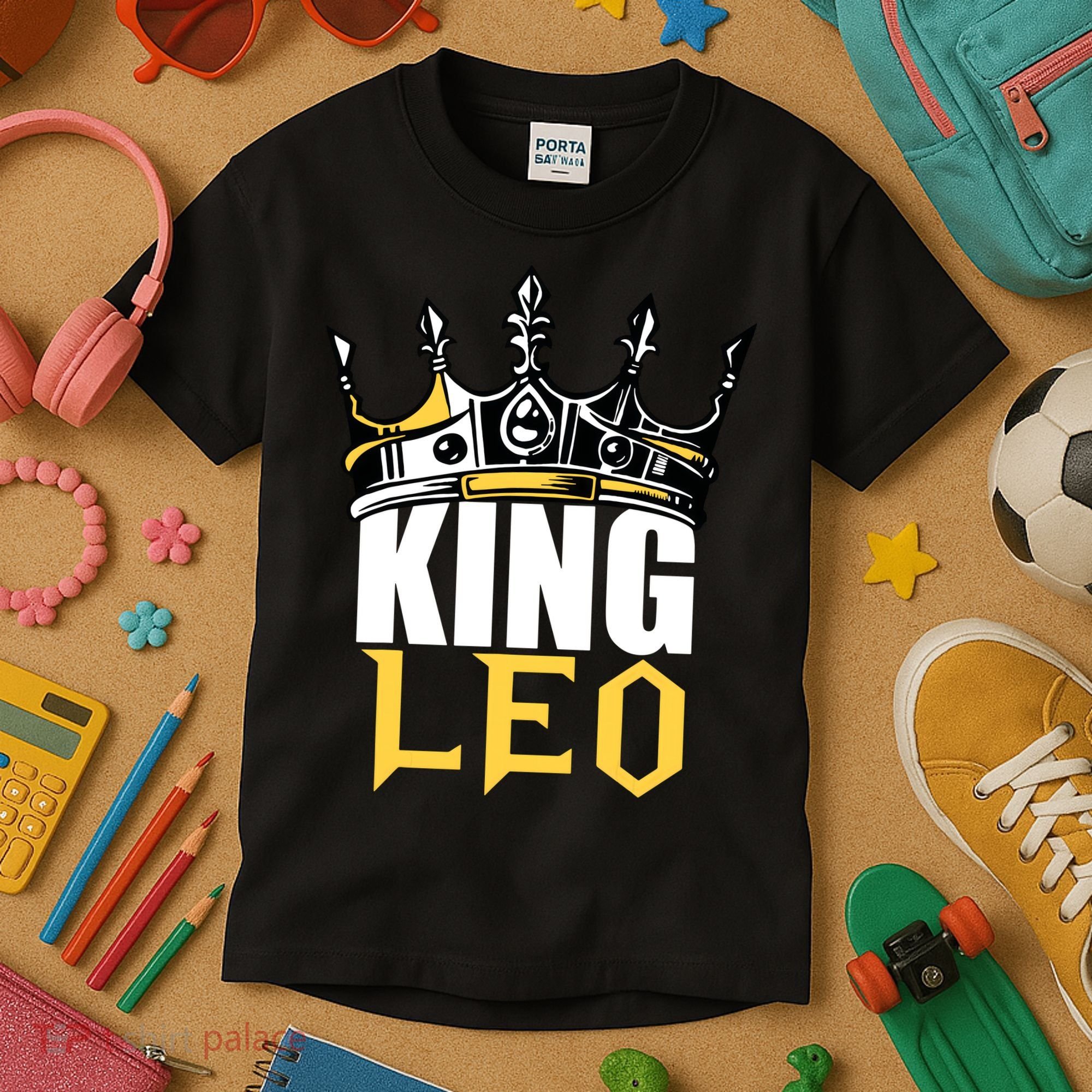 Leo Birthday Gifts King Leo Zodiac Kids T-Shirt