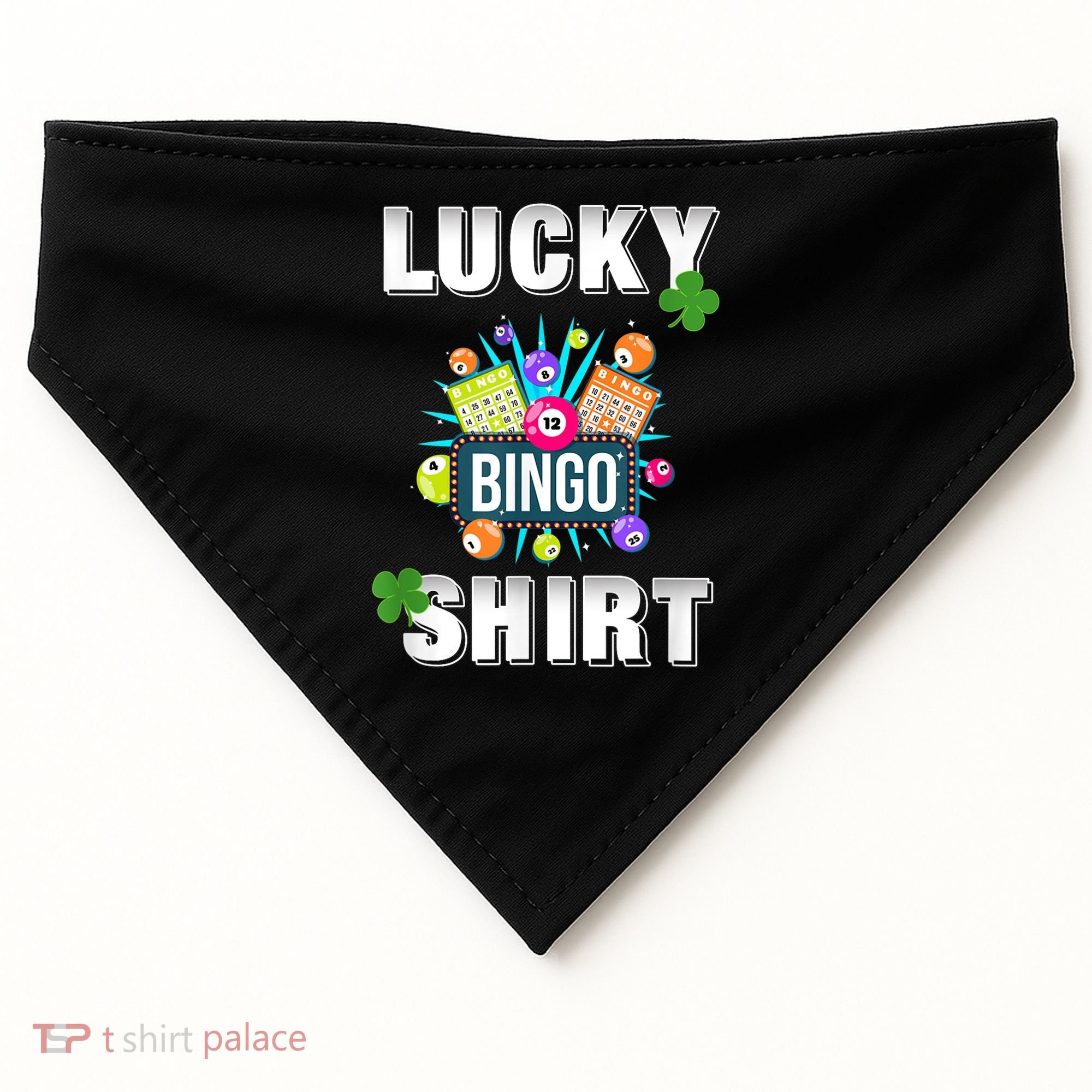 Lucky Bingo, Gambling Fun Bingo Lover T, Dk USA-Made Doggie Bandana