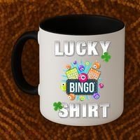 Lucky Bingo, Gambling Fun Bingo Lover T, Dk Coffee Mug thumb 2
