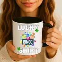 Lucky Bingo, Gambling Fun Bingo Lover T, Dk Coffee Mug thumb 3