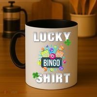 Lucky Bingo, Gambling Fun Bingo Lover T, Dk Coffee Mug thumb 4