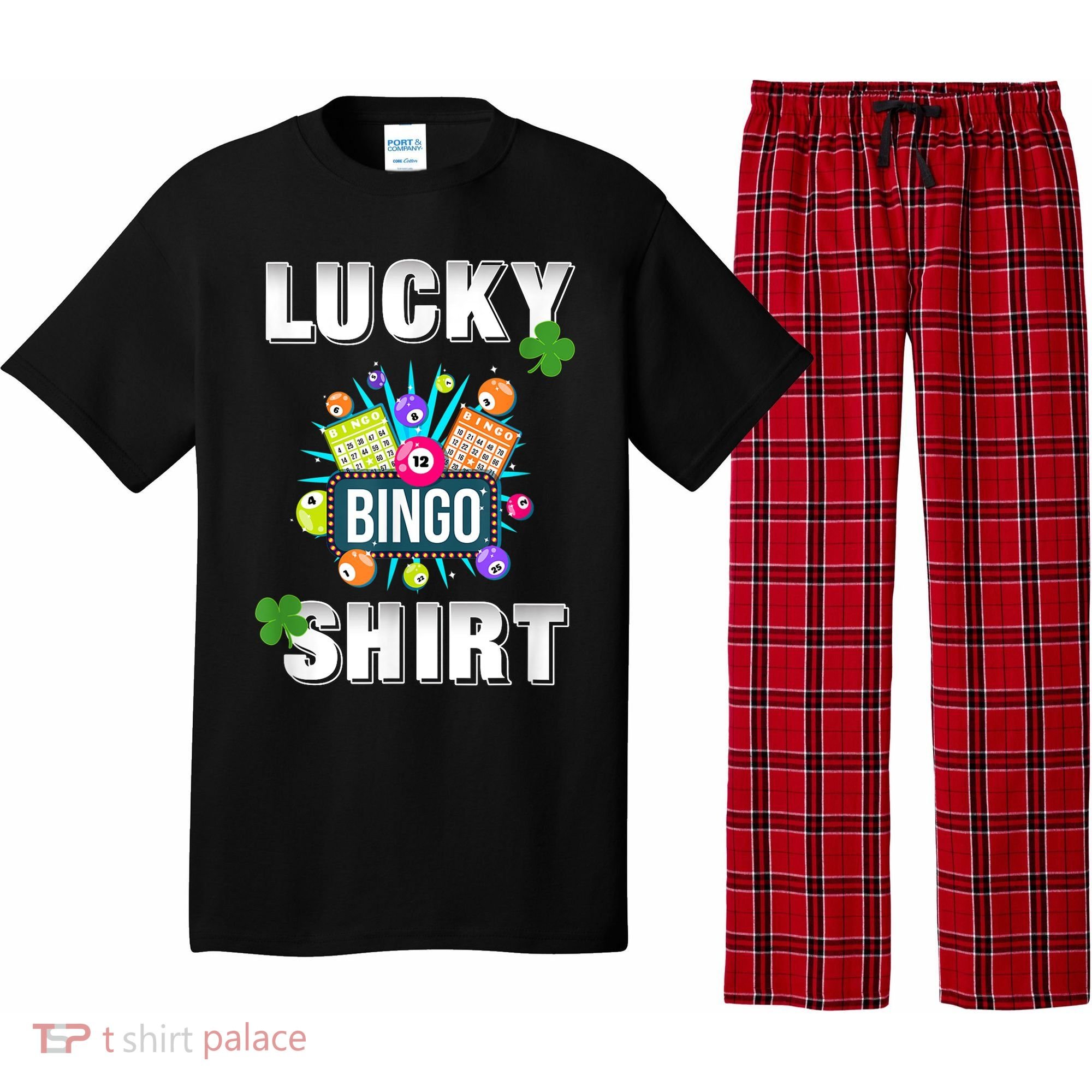 Lucky Bingo, Gambling Fun Bingo Lover T, Dk Pajama Set