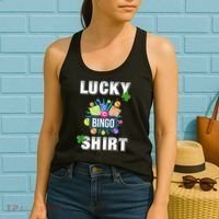Lucky Bingo, Gambling Fun Bingo Lover T, Dk Women's Tank Top thumb 2
