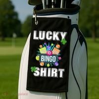 Lucky Bingo, Gambling Fun Bingo Lover T, Dk Golf Towel thumb 2