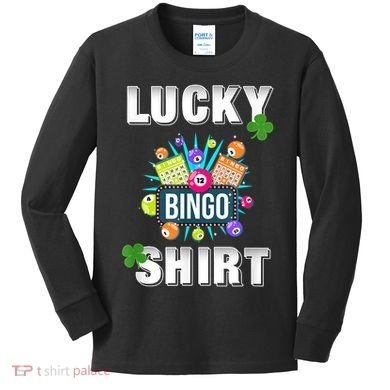 Lucky Bingo, Gambling Fun Bingo Lover T, Dk Kids Long Sleeve Shirt