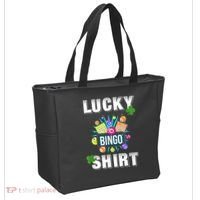 Lucky Bingo, Gambling Fun Bingo Lover T, Dk Tote Bag thumb 2