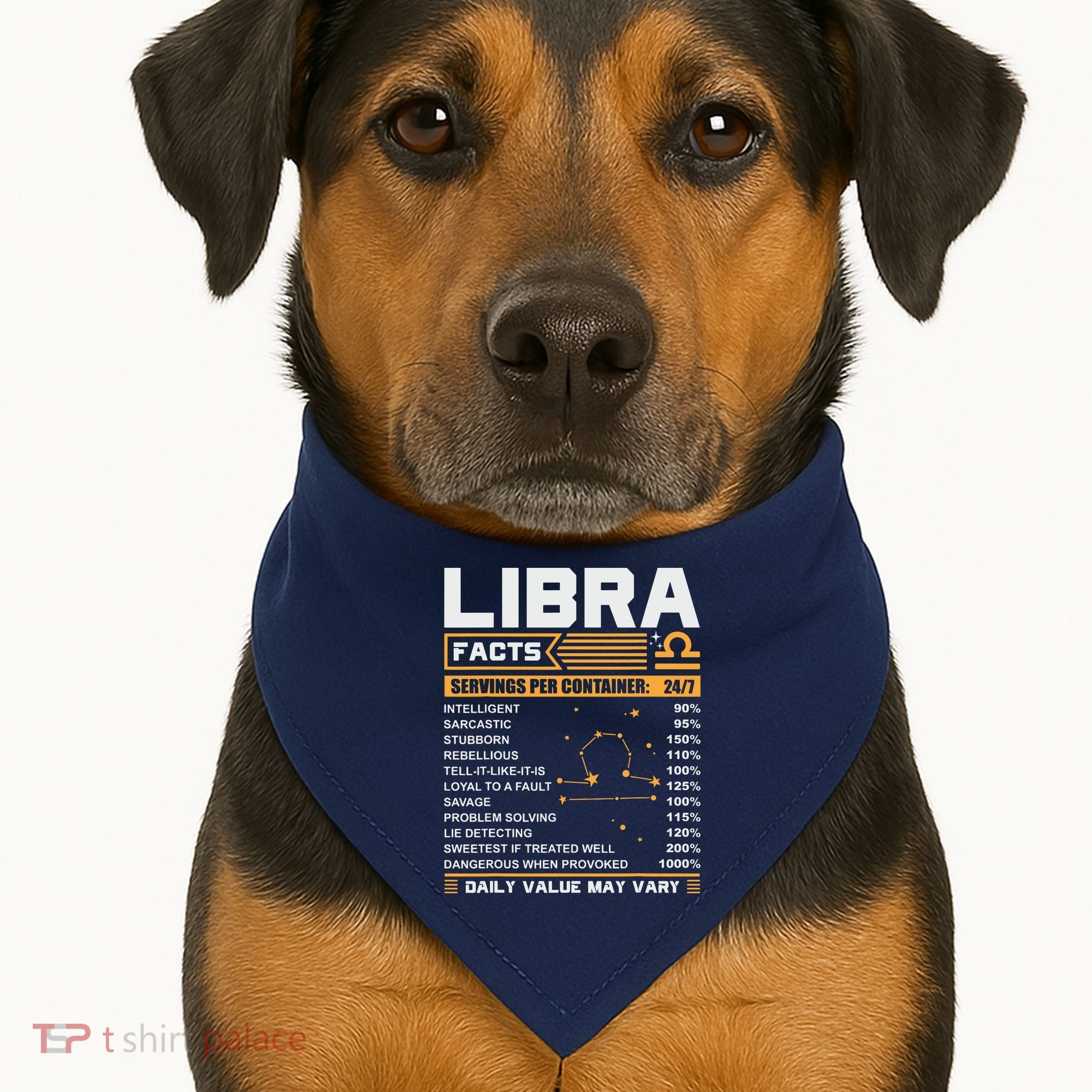 Libra Birthday Gifts Libra Facts Funny USA-Made Doggie Bandana