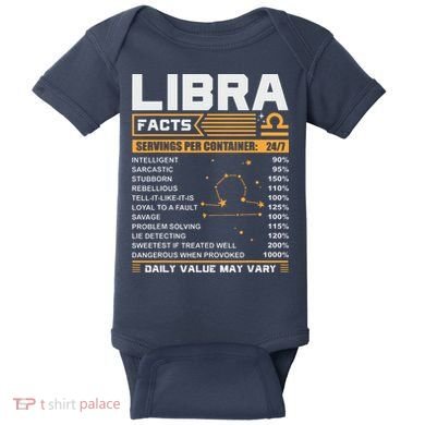Libra Birthday Gifts Libra Facts Funny Baby Bodysuit