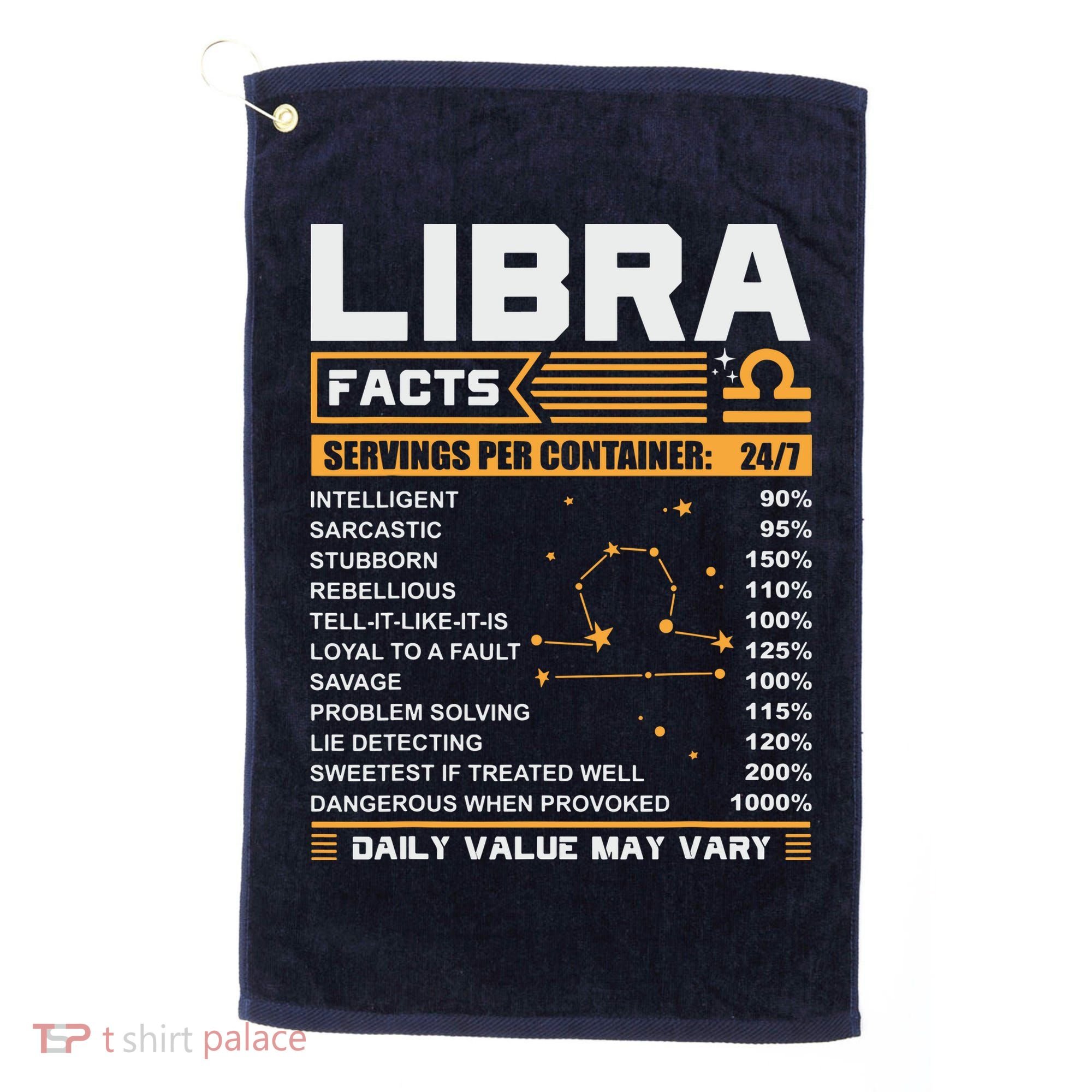 Libra Birthday Gifts Libra Facts Funny Golf Towel