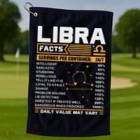 Libra Birthday Gifts Libra Facts Funny Golf Towel thumb 1