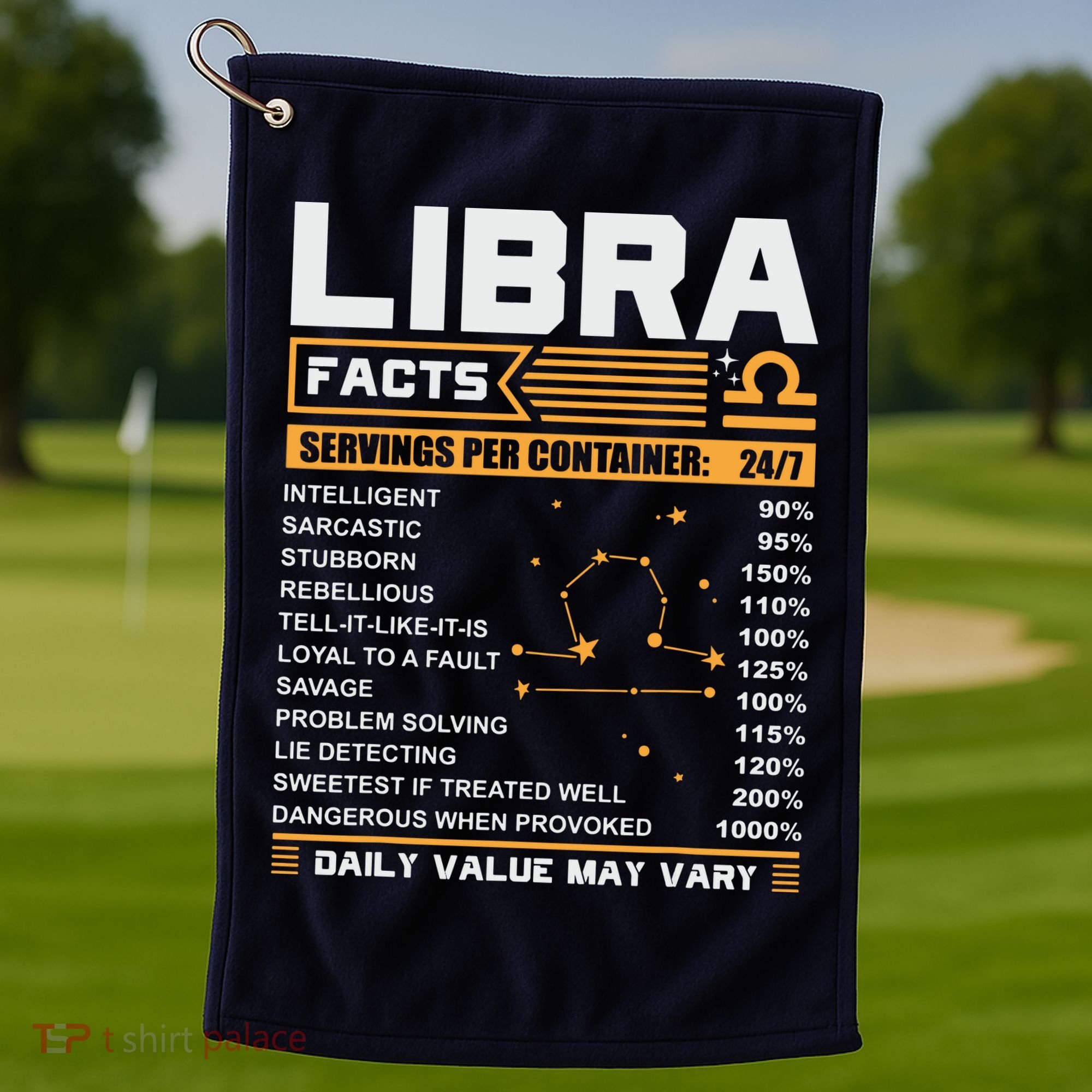 Libra Birthday Gifts Libra Facts Funny Golf Towel