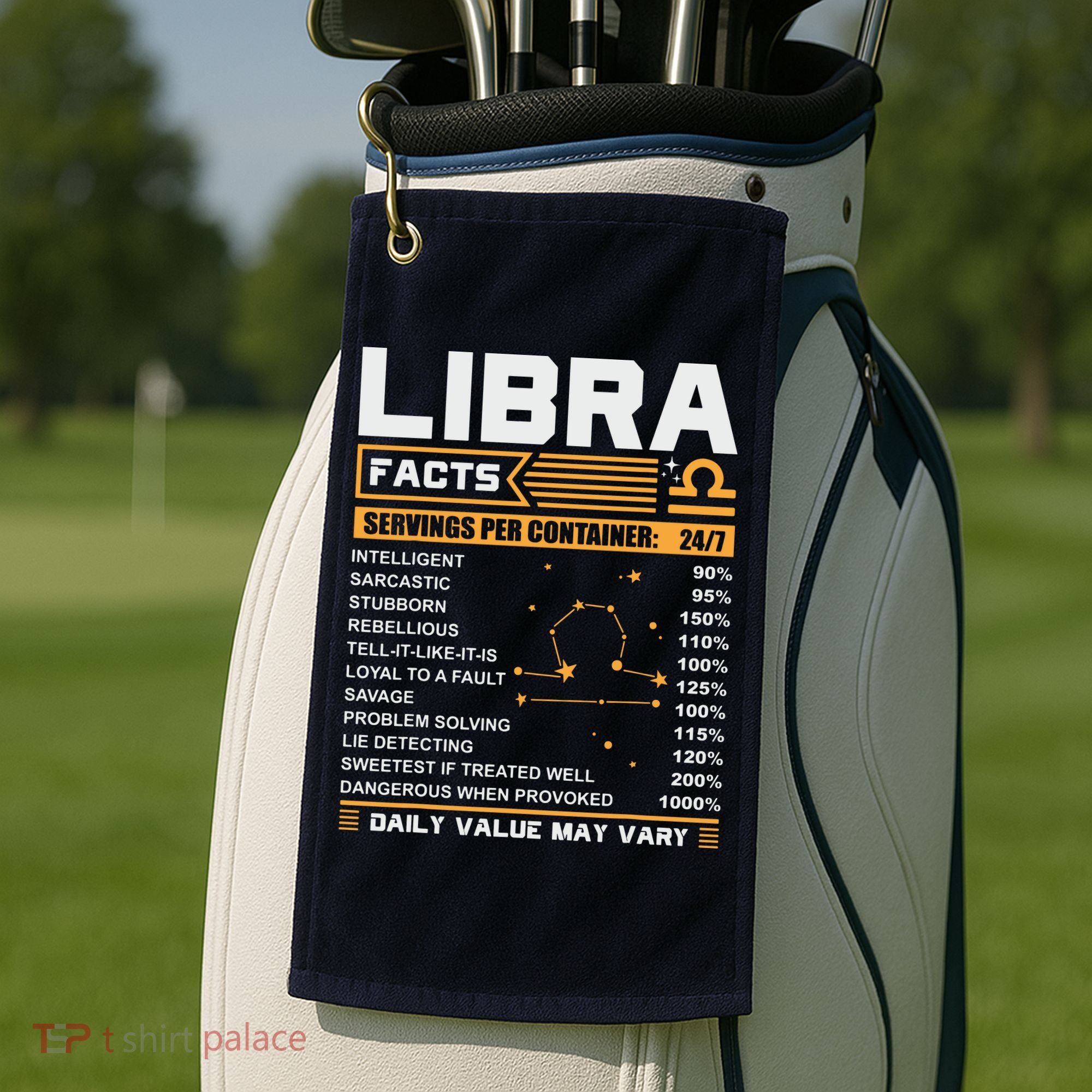 Libra Birthday Gifts Libra Facts Funny Golf Towel