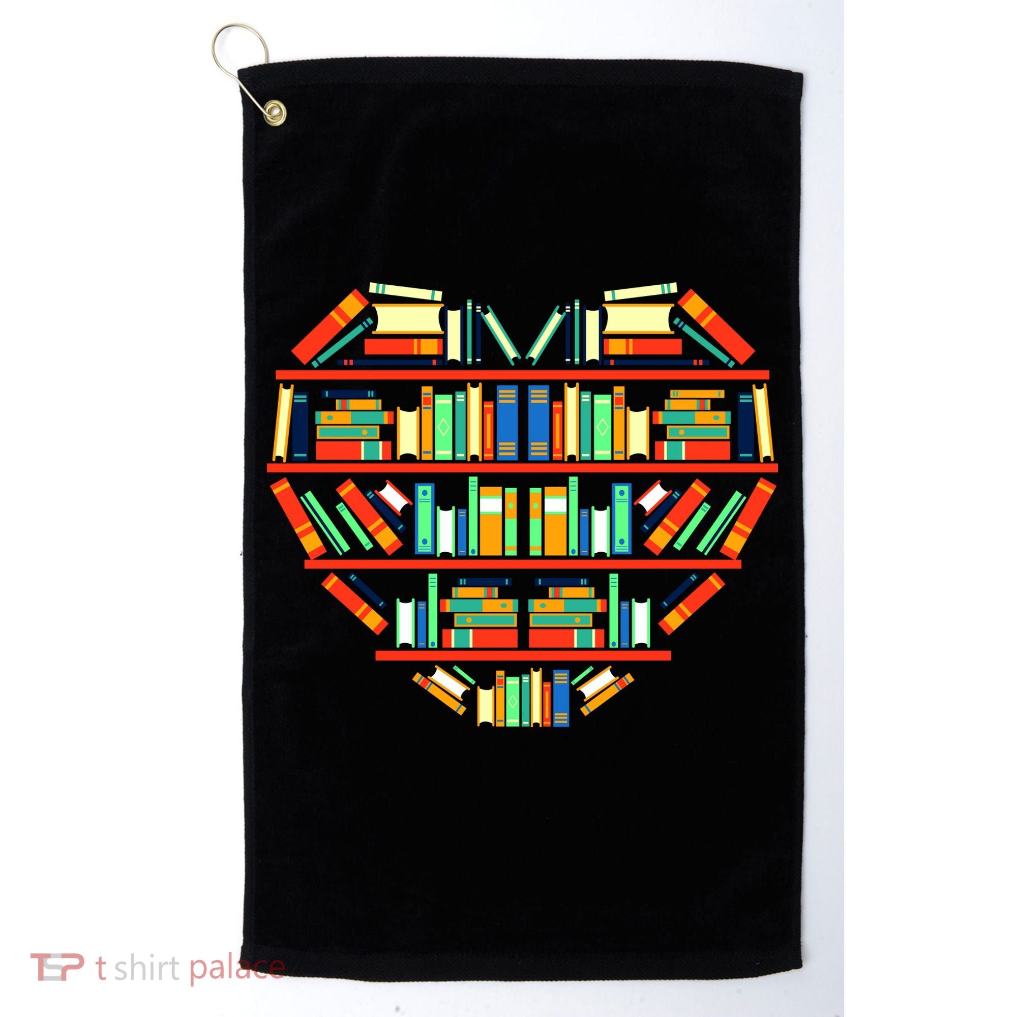 Love Books Heart Golf Towel