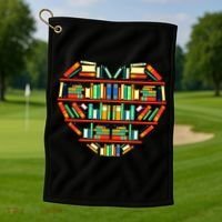 Love Books Heart Golf Towel thumb 1