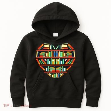 Love Books Heart Kids Hoodie