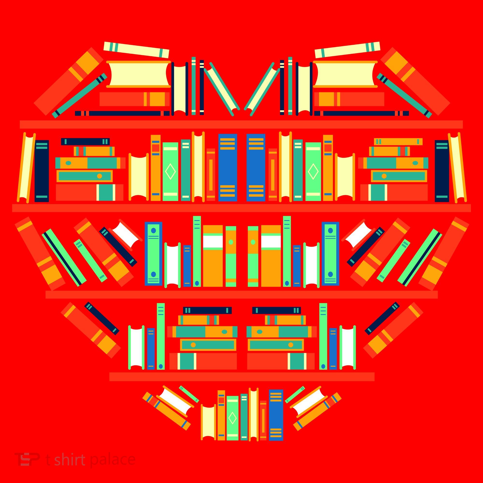 Love Books Heart Santa Hat