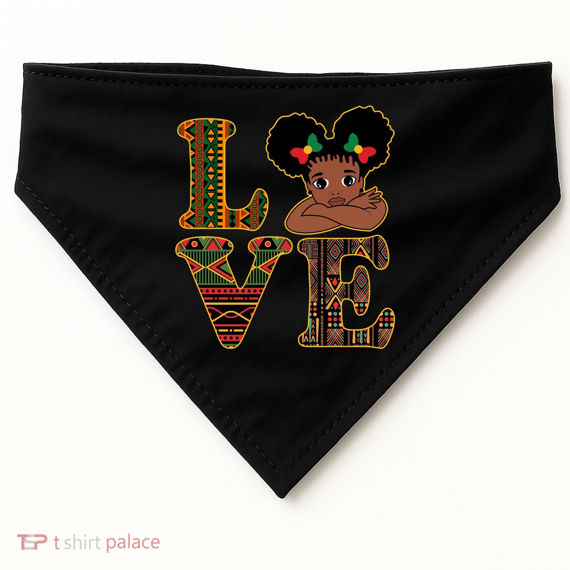 Love Black History Month Cute Pride USA-Made Doggie Bandana