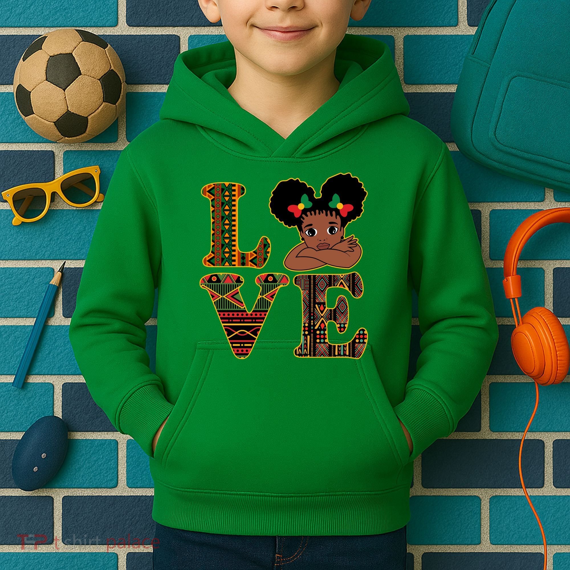 Love Black History Month Cute Pride Kids Hoodie