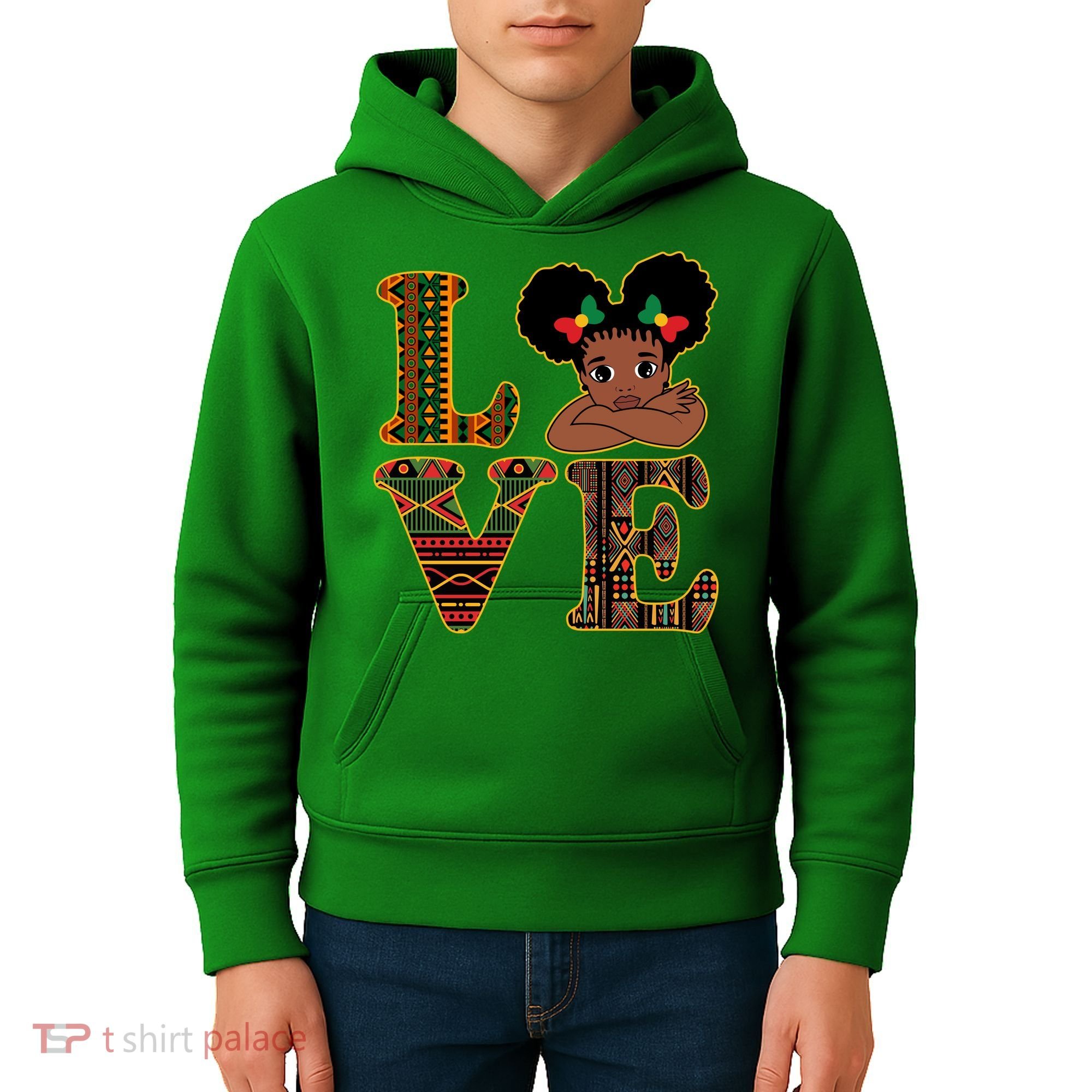 Love Black History Month Cute Pride Kids Hoodie