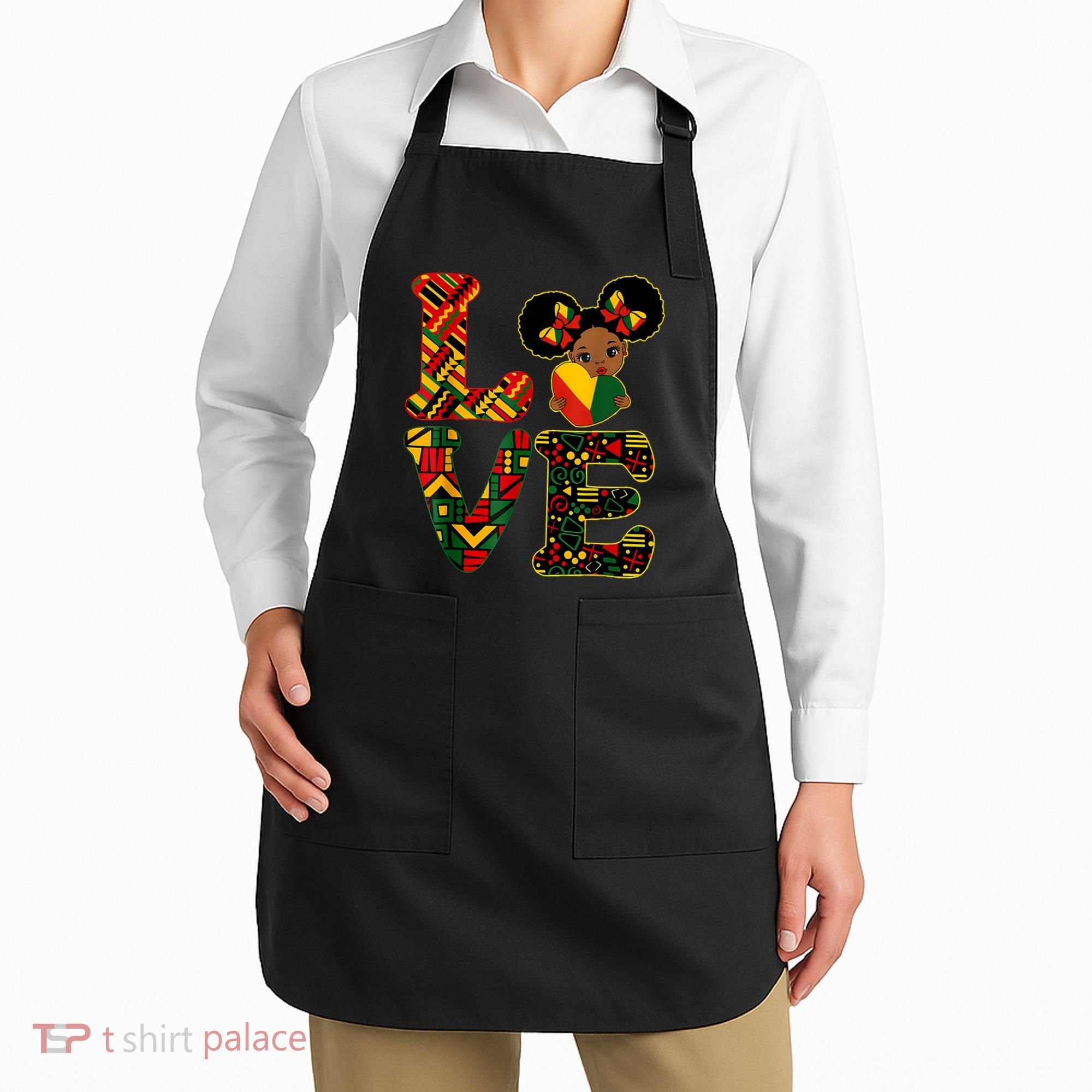 Love Black History Month Strong African Apron