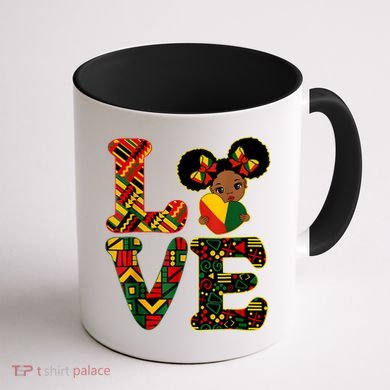 Love Black History Month Strong African Coffee Mug back