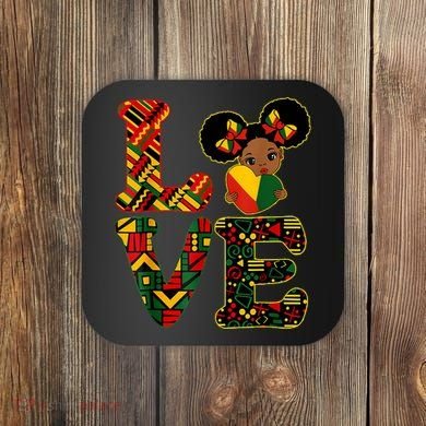 Love Black History Month Strong African Coaster